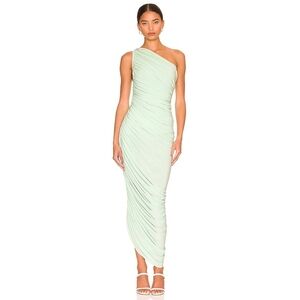 Norma Kamali Diana One-shoulder Ruched Stretch-jersey Dress Seafoam Green Small